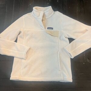 Patagonia Women B Sweater Jacket XSCream  Snap T Plush Cozy Fleece Pullover